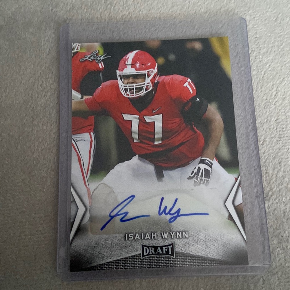 Isaiah Wynn Autographed Rookie College Draft Football Card